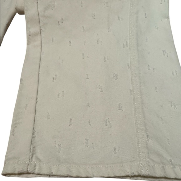 Trendy Cream Textured Wide Leg Jeans Size 12 NWT - Picture 2 of 6